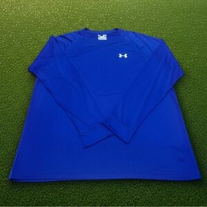 New Under Armour Blue Long Sleeve Loose fit Shirt Mens XL